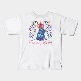 Decorated Female Dia de Muertos Kids T-Shirt